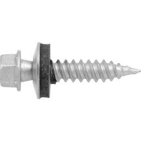 Hillman Sheeter Screw, #10 Thread, 2 in L, Washer Head, Hex Drive, Self-Piercing Point, Neoprene/Steel, Ceramic 1560902